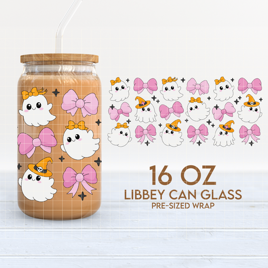Ghouls & Bows | Coquette Spooky 16oz Cup Wrap PNG SVG