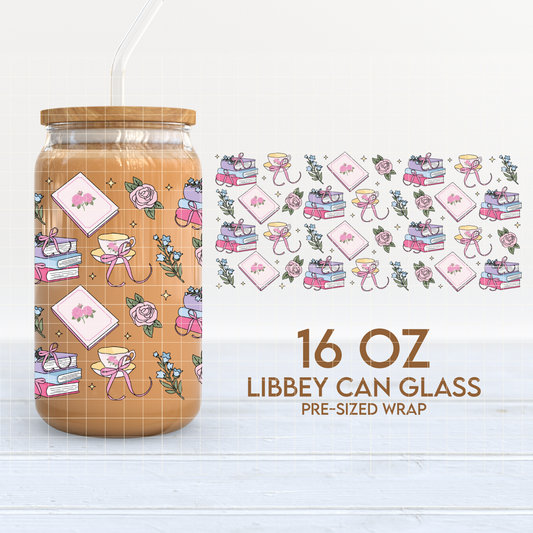 Romantasy Girl Cup Wrap | Romance Books 16oz Libbey Can Glass | Bookish PNG SVG