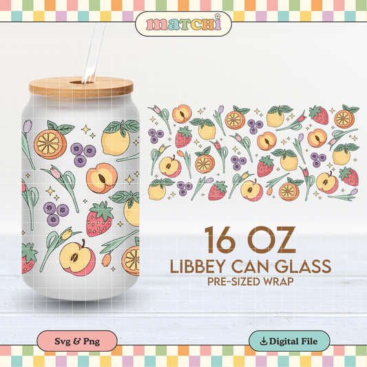 Fruits & Flowers | Spring 16oz Cup Wrap PNG SVG