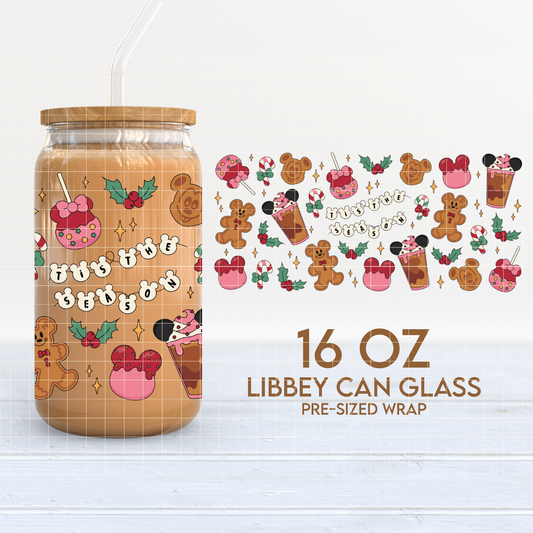 Tis the Season | Magical Christmas 16oz Cup Wrap PNG SVG