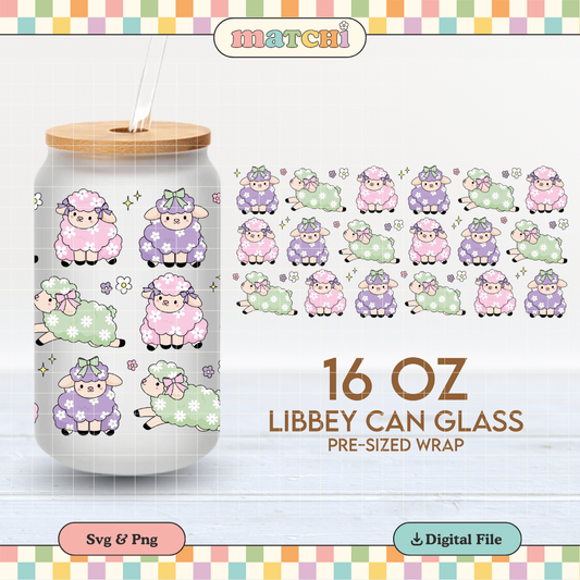 Easter Lambs | Religious Easter 16oz Cup Wrap PNG SVG