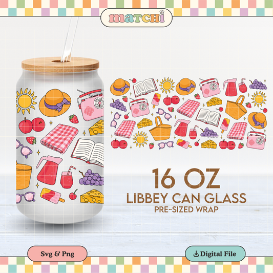 Picnic Essentials | Summer 16oz Cup Wrap PNG SVG