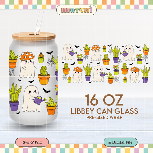 Ghosts & Plants | Spooky Plants 16oz Cup Wrap PNG SVG