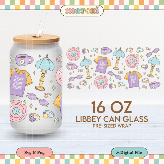 Thrift Finds | Thrifting 16oz Cup Wrap PNG SVG