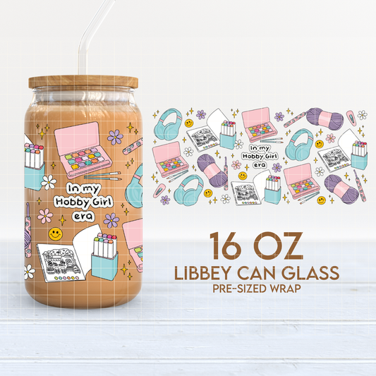 In my Hobby Girl Era | Soft Girl 16oz Cup Wrap PNG SVG
