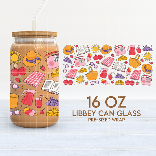 Picnic Essentials | Summer 16oz Cup Wrap PNG SVG