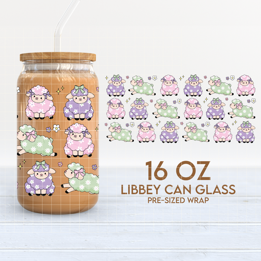 Easter Lambs | Religious Easter 16oz Cup Wrap PNG SVG