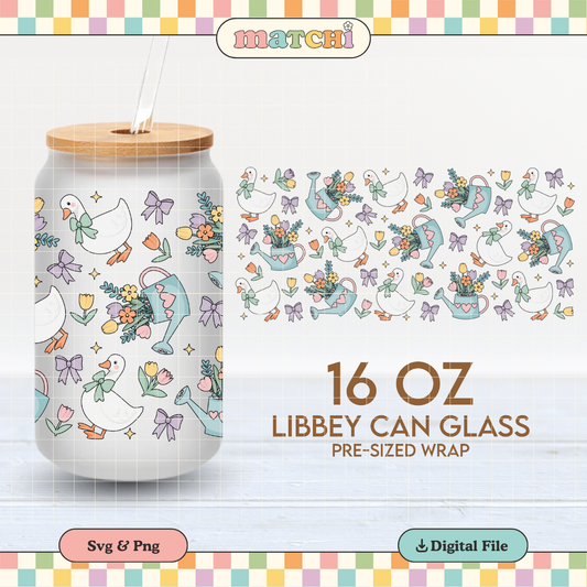 Duck & Flowers | Spring 16oz Cup Wrap PNG SVG