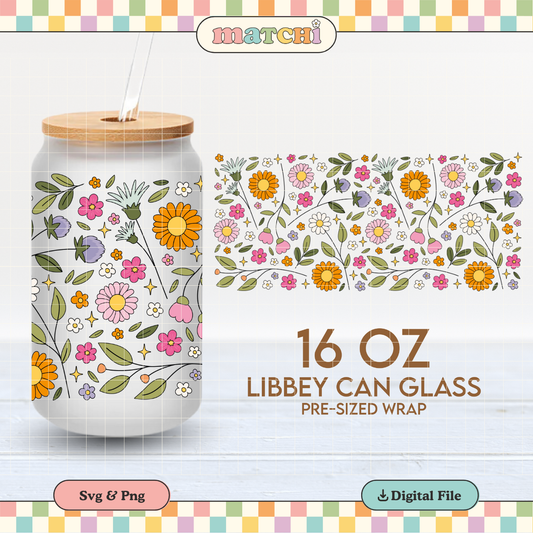 Flowers | 16oz Cup Wrap PNG SVG