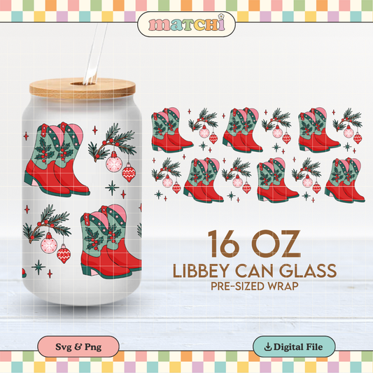 Xmas Boots | Christmas 16oz Cup Wrap PNG SVG