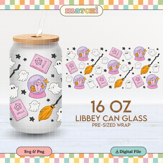 Witchy Things | Coquette Spooky 16oz Cup Wrap PNG SVG