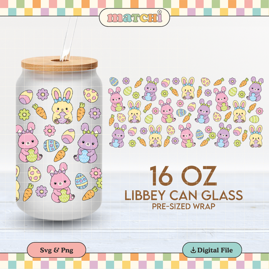 Cute Bunnies | Easter 16oz Cup Wrap PNG SVG