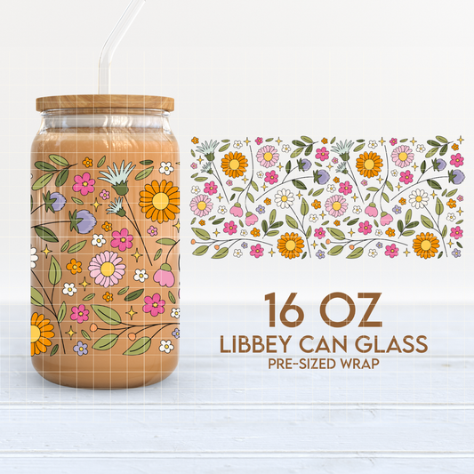 Flowers | 16oz Cup Wrap PNG SVG