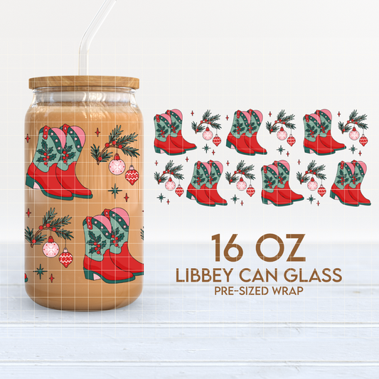 Xmas Boots | Christmas 16oz Cup Wrap PNG SVG