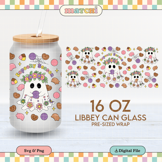 Espooky Season | Hispanic Halloween 16oz Cup Wrap PNG SVG