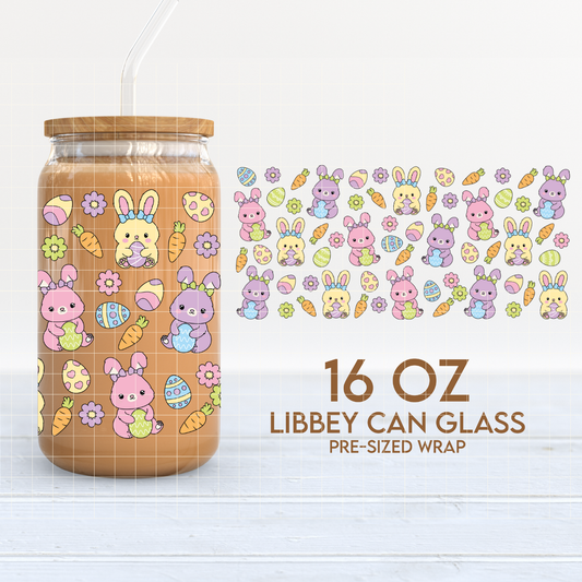 Cute Bunnies | Easter 16oz Cup Wrap PNG SVG