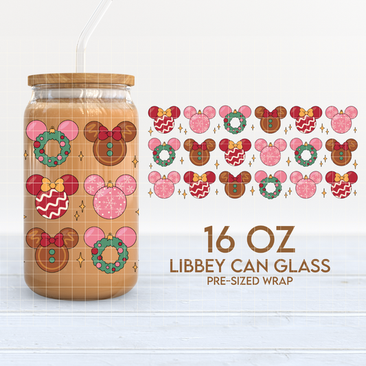 Mouse Ornaments | Magical Christmas 16oz Cup Wrap PNG SVG