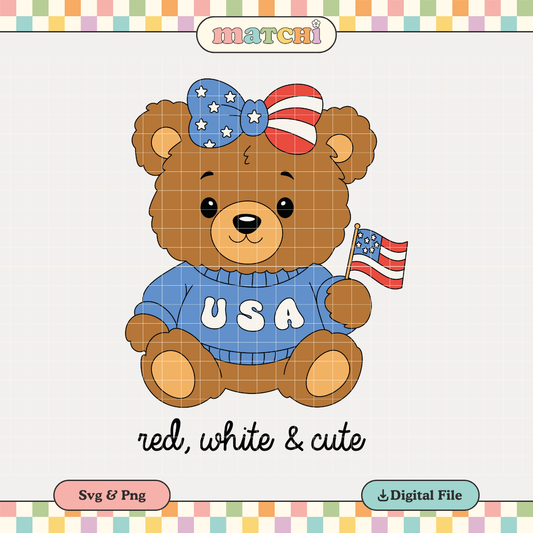 Red, White & Cute | 4th of July PNG & SVG