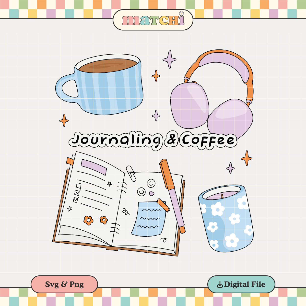 Journaling & Coffee | Stay Home Girlie PNG & SVG