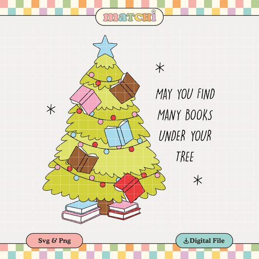 Bookmas Tree | Bookish Xmas PNG & SVG