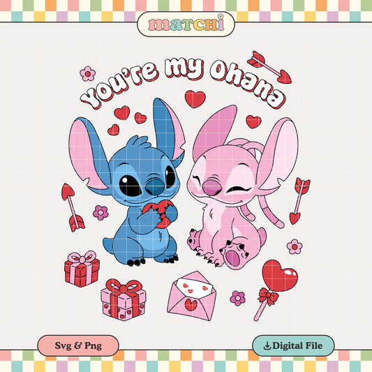 You're My Ohana | Valentines Blue Alien PNG & SVG