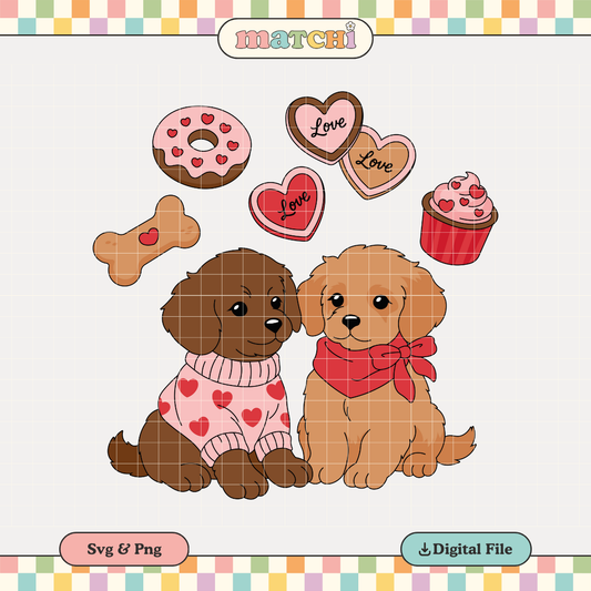 Love Puppies | Valentine's Day PNG & SVG