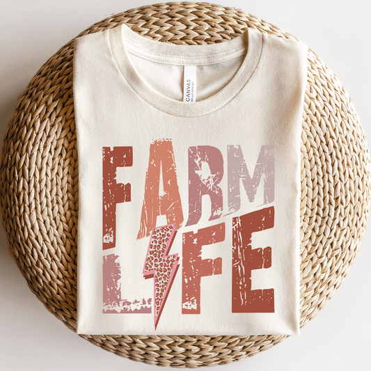 a t - shirt that says farm life on it
