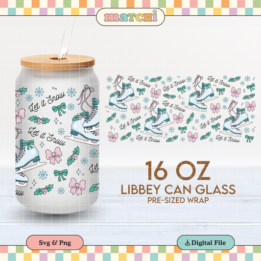 Let It Snow | Cozy Winter 16oz Cup Wrap PNG SVG