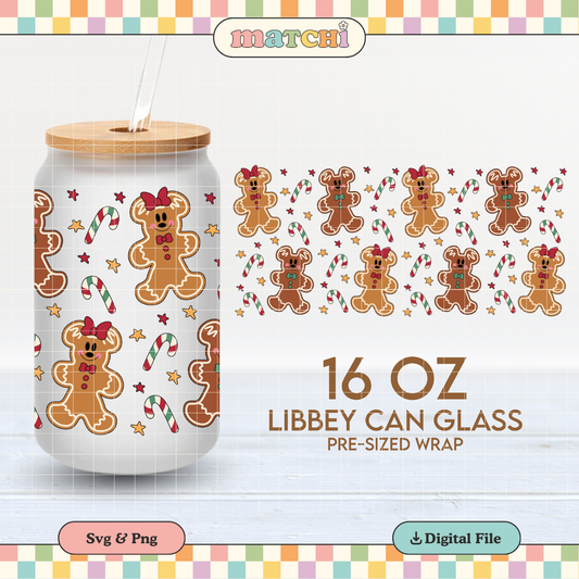 Gingerbread Mouse | Magical Christmas 16oz Cup Wrap PNG SVG