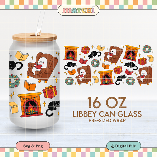 Cozy Christmas | Spooky Christmas 16oz Cup Wrap PNG SVG