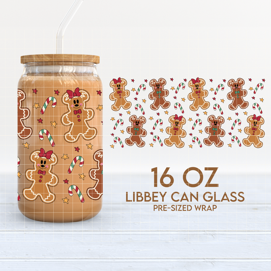 Gingerbread Mouse | Magical Christmas 16oz Cup Wrap PNG SVG