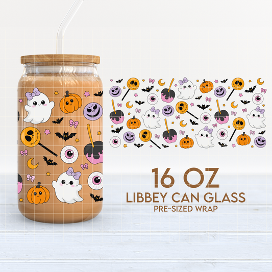 Spooky Ghoul | Coquette Spooky 16oz Cup Wrap PNG SVG