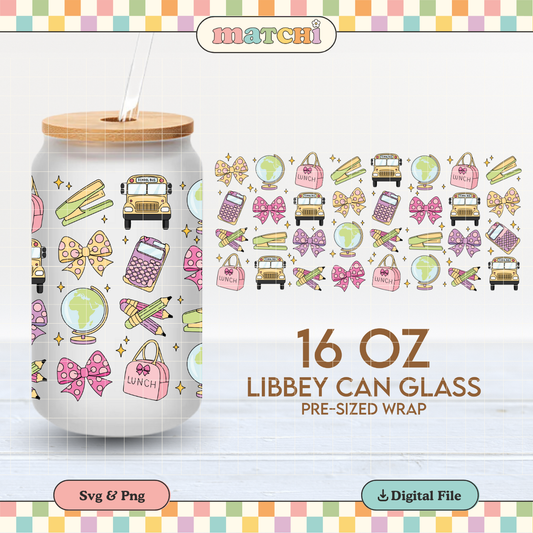 Back to School | School Stuff 16oz Cup Wrap PNG SVG