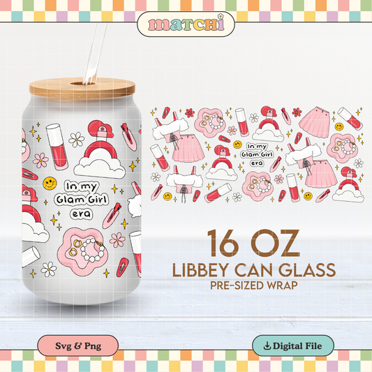 In my Glam Girl Era | Soft Girl 16oz Cup Wrap PNG SVG