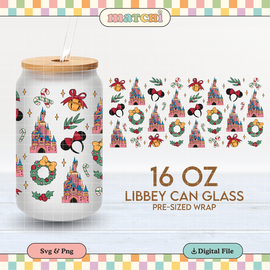 Magical Castle | Magical Christmas 16oz Cup Wrap PNG SVG