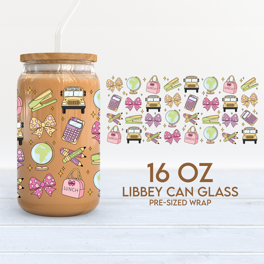 Back to School | School Stuff 16oz Cup Wrap PNG SVG
