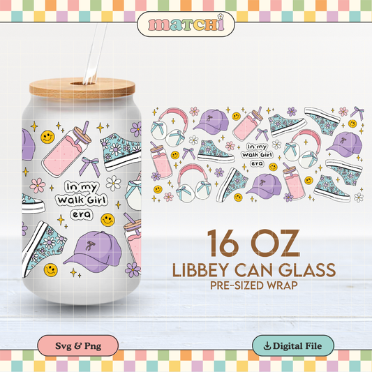 In my Walk Girl Era | Soft Girl 16oz Cup Wrap PNG SVG