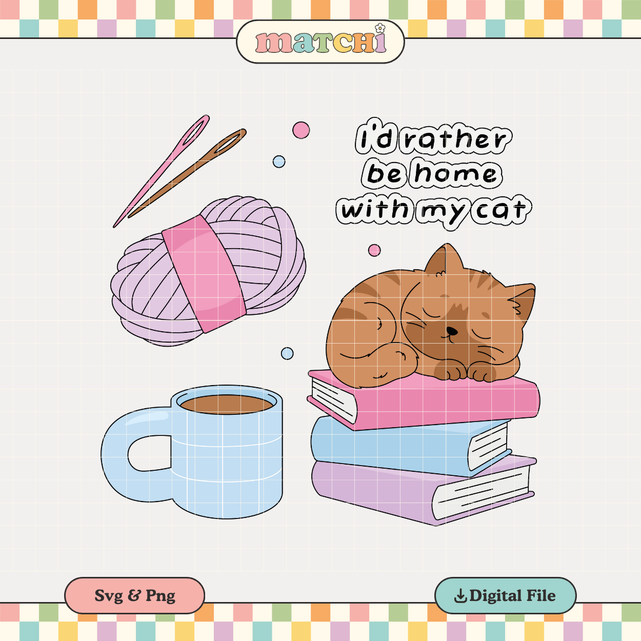 Home with my Cat | Stay Home Girlie PNG & SVG