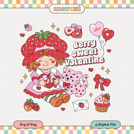 Berry Sweet Valentine | Strawberry PNG & SVG