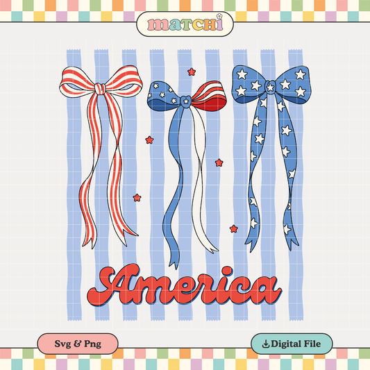 America & Bows | 4th of July PNG & SVG