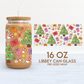 Groovy Christmas Trees Cup Wrap | Christmas 16oz Libbey Can Glass | Xmas PNG SVG