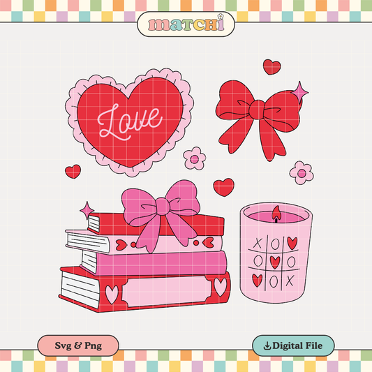 Bookish Valentines | Valentine's Day PNG & SVG