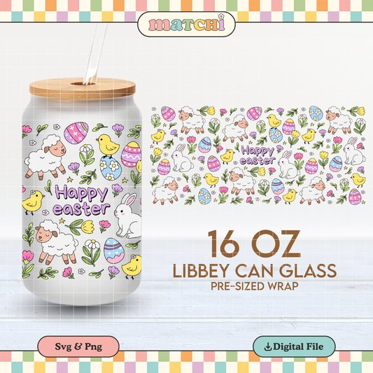 Happy Easter | Spring 16oz Cup Wrap PNG SVG