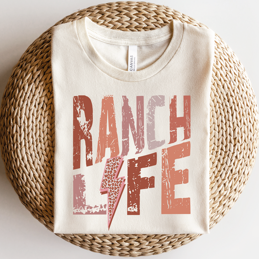 a t - shirt that says ranch life on it