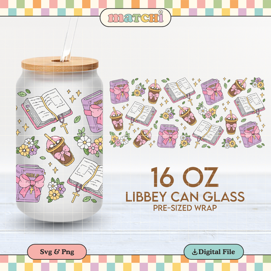 Jesus & Coffee | Jesus Girlie 16oz Cup Wrap PNG SVG