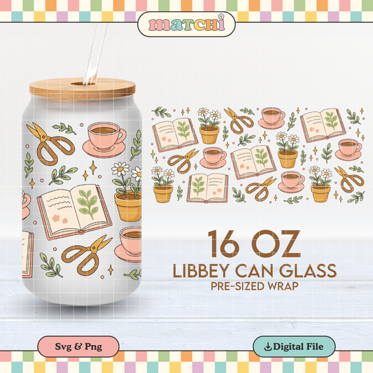 Garden Break | Cottagecore 16oz Cup Wrap PNG SVG
