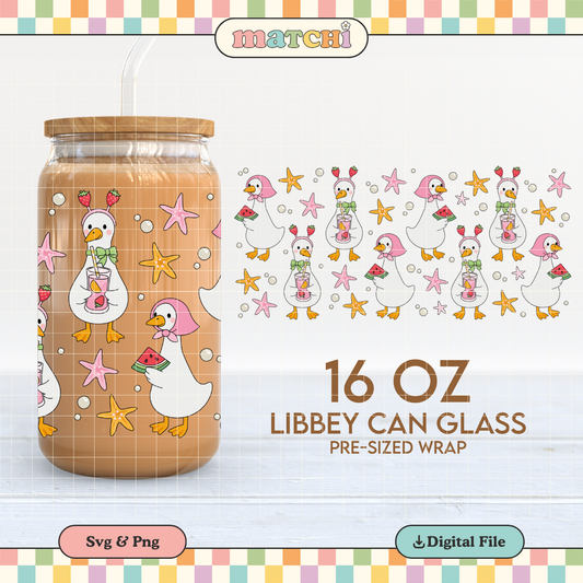 Summer Goose 16oz Cup Wrap PNG SVG