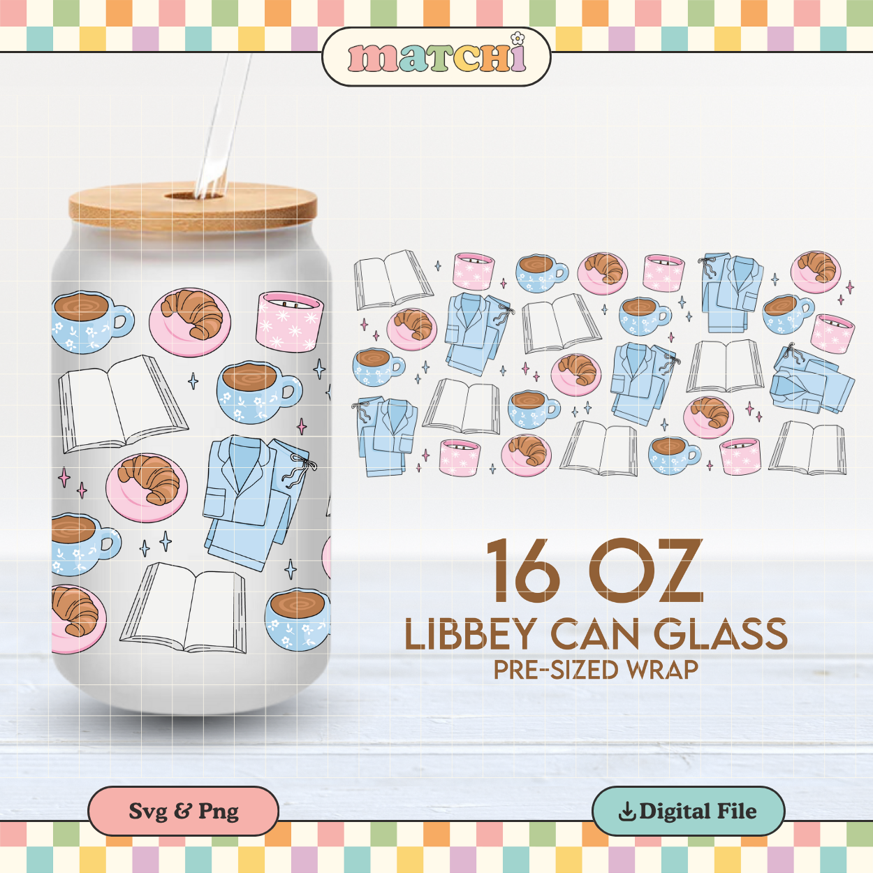 Cozy Mornings | 16oz Cup Wrap PNG SVG