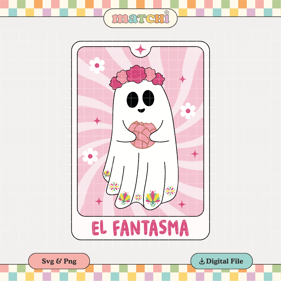 El Fantasma Tarot Card PNG SVG | Loteria Espooky Sublimation | Spanish Tshirt Design