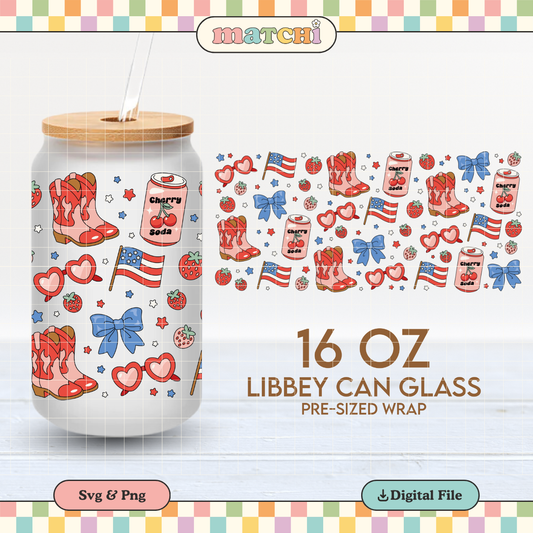 Miss Americana | 4th of July 16oz Cup Wrap PNG SVG